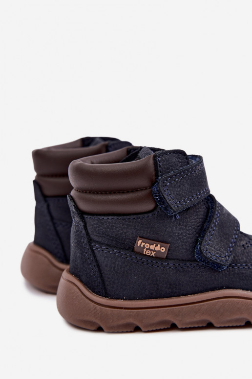 Sapatos de couro para crianças azul escuro Barefoot Froddo G2110150