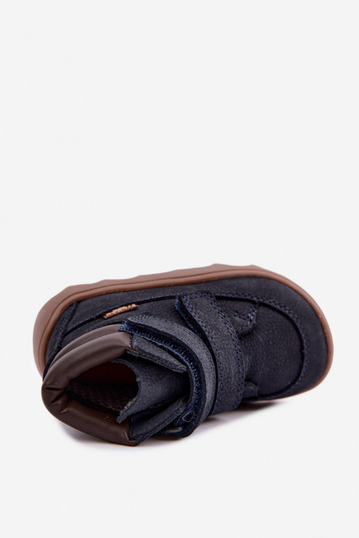 Sapatos de couro para crianças azul escuro Barefoot Froddo G2110150