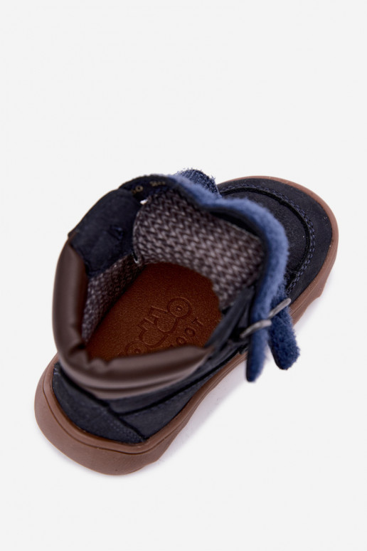 Sapatos de couro para crianças azul escuro Barefoot Froddo G2110150
