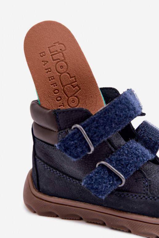 Sapatos de couro para crianças azul escuro Barefoot Froddo G2110150