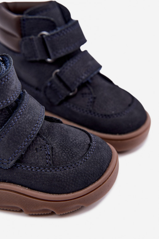 Sapatos de couro para crianças azul escuro Barefoot Froddo G2110150