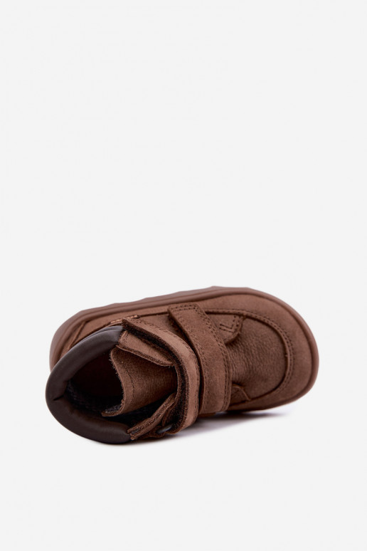 Sapatos de couro para crianças marrons Barefoot Froddo G2110150-13