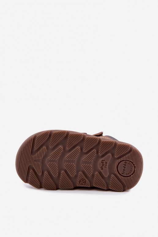 Sapatos de couro para crianças marrons Barefoot Froddo G2110150-13