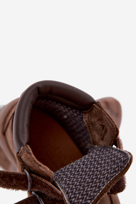 Sapatos de couro para crianças marrons Barefoot Froddo G2110150-13