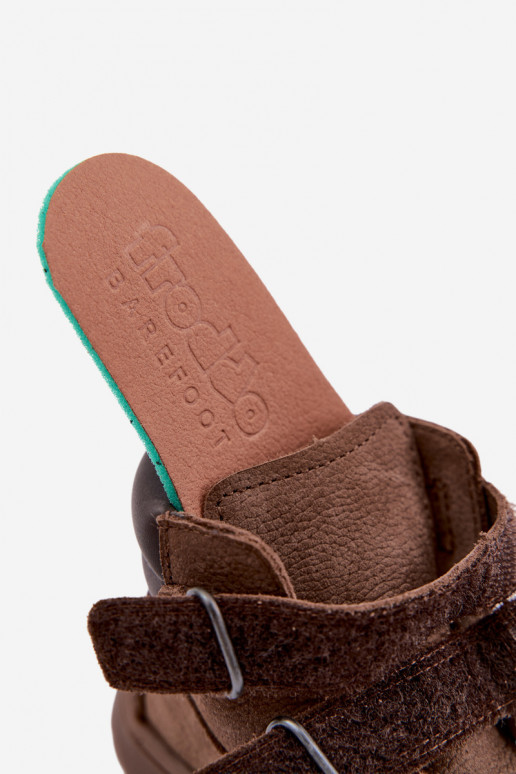 Sapatos de couro para crianças marrons Barefoot Froddo G2110150-13