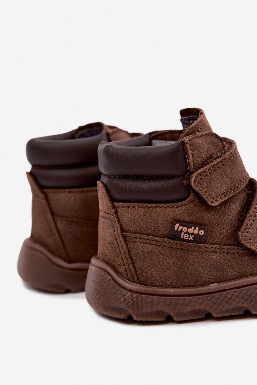 Sapatos de couro para crianças marrons Barefoot Froddo G2110150-13