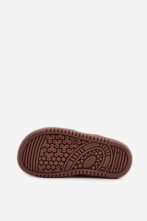 Sapatos de camurça para crianças rosas Barefoot com brilho Froddo G2110157-5