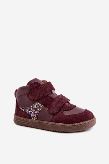 Sapatos de camurça para crianças bordô Barefoot Froddo G2110157-4