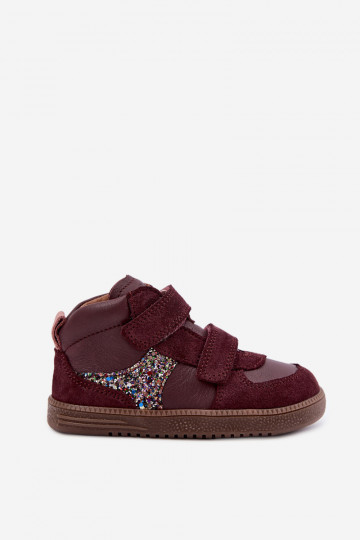 Sapatos de camurça para crianças bordô Barefoot Froddo G2110157-4 2