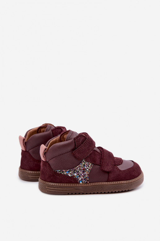 Sapatos de camurça para crianças bordô Barefoot Froddo G2110157-4