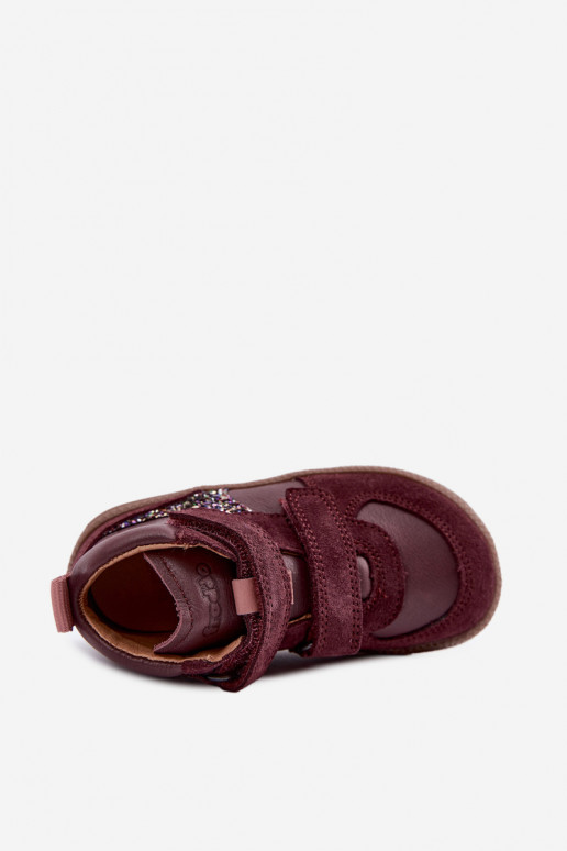Sapatos de camurça para crianças bordô Barefoot Froddo G2110157-4
