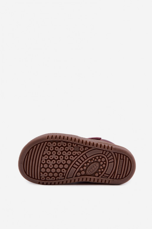 Sapatos de camurça para crianças bordô Barefoot Froddo G2110157-4