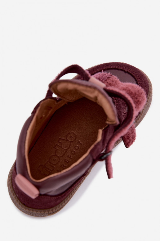 Sapatos de camurça para crianças bordô Barefoot Froddo G2110157-4