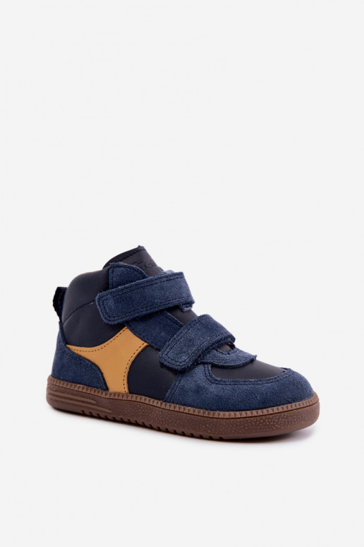 Sapatos de camurça para crianças azul escuro Barefoot Froddo G2110157