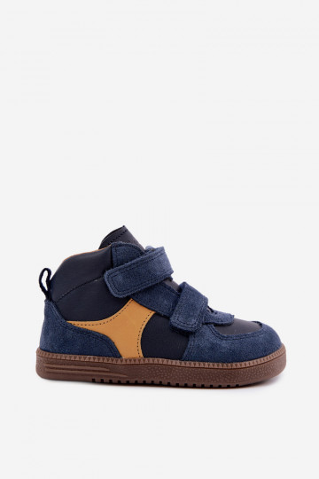 Sapatos de camurça para crianças azul escuro Barefoot Froddo G2110157 2