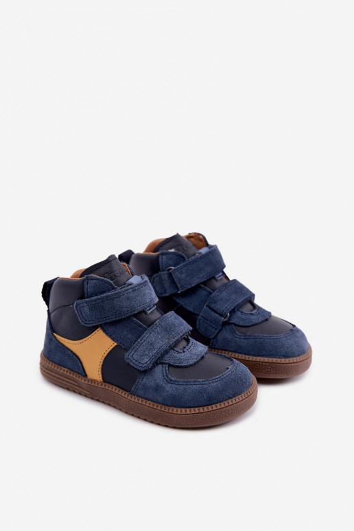 Sapatos de camurça para crianças azul escuro Barefoot Froddo G2110157