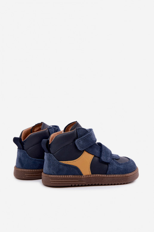 Sapatos de camurça para crianças azul escuro Barefoot Froddo G2110157