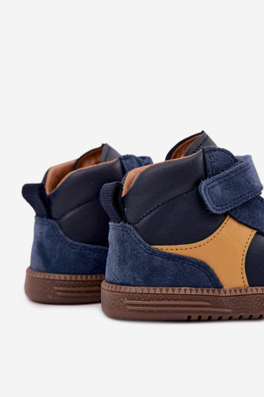 Sapatos de camurça para crianças azul escuro Barefoot Froddo G2110157