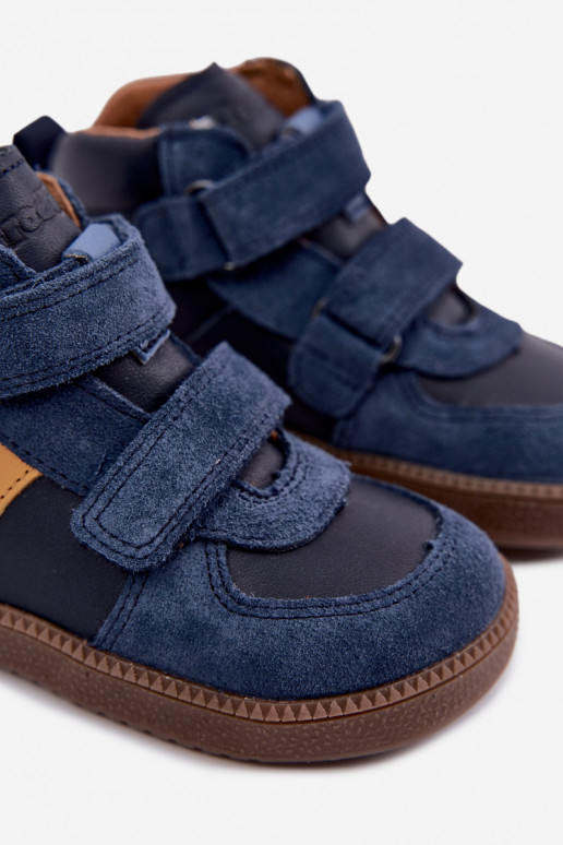 Sapatos de camurça para crianças azul escuro Barefoot Froddo G2110157