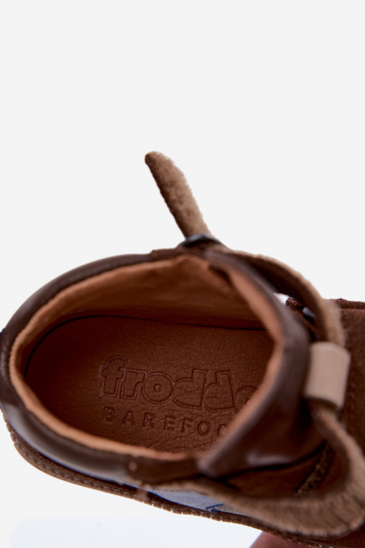 Sapatos de camurça para crianças marrons Barefoot Froddo G2110157-1