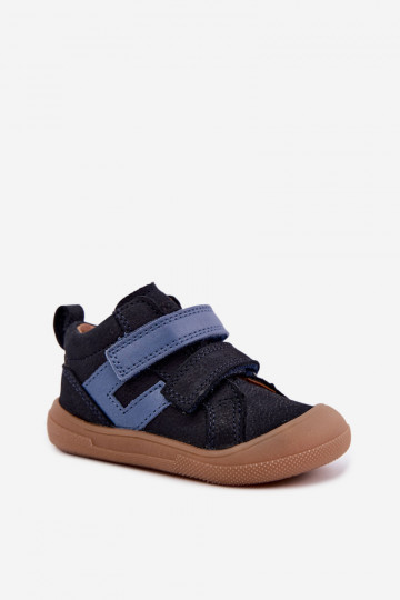 Sapatos de couro para crianças azul escuro Barefoot Froddo G2130380