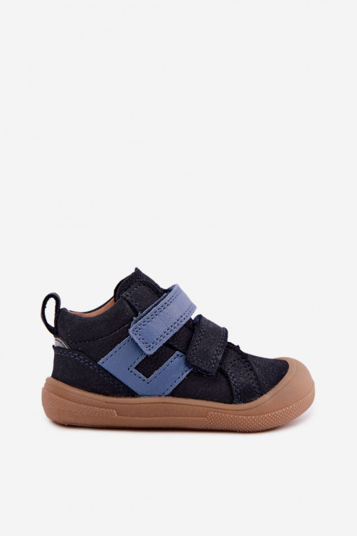 Sapatos de couro para crianças azul escuro Barefoot Froddo G2130380