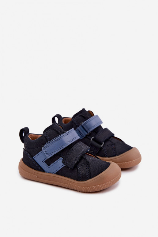 Sapatos de couro para crianças azul escuro Barefoot Froddo G2130380