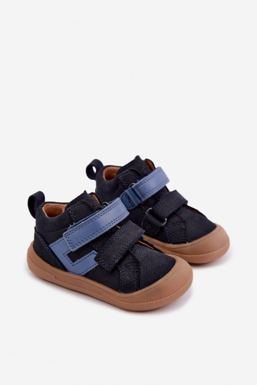 Sapatos de couro para crianças azul escuro Barefoot Froddo G2130380
