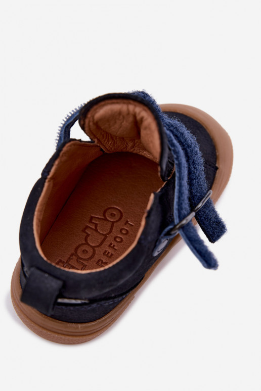 Sapatos de couro para crianças azul escuro Barefoot Froddo G2130380