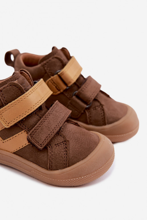 Sapatos de couro para crianças marrons Barefoot Froddo G2130380-2