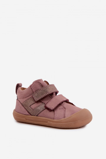 Sapatos de couro para crianças Barefoot FRODDO G2130380-3 em rosa
