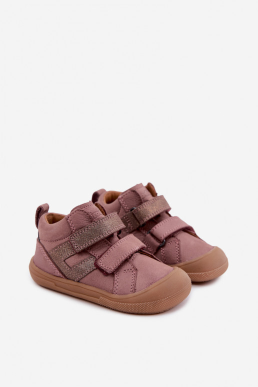 Sapatos de couro para crianças Barefoot FRODDO G2130380-3 em rosa