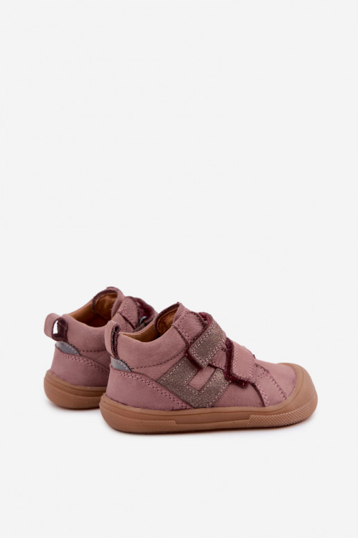 Sapatos de couro para crianças Barefoot FRODDO G2130380-3 em rosa