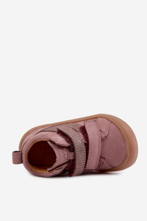 Sapatos de couro para crianças Barefoot FRODDO G2130380-3 em rosa
