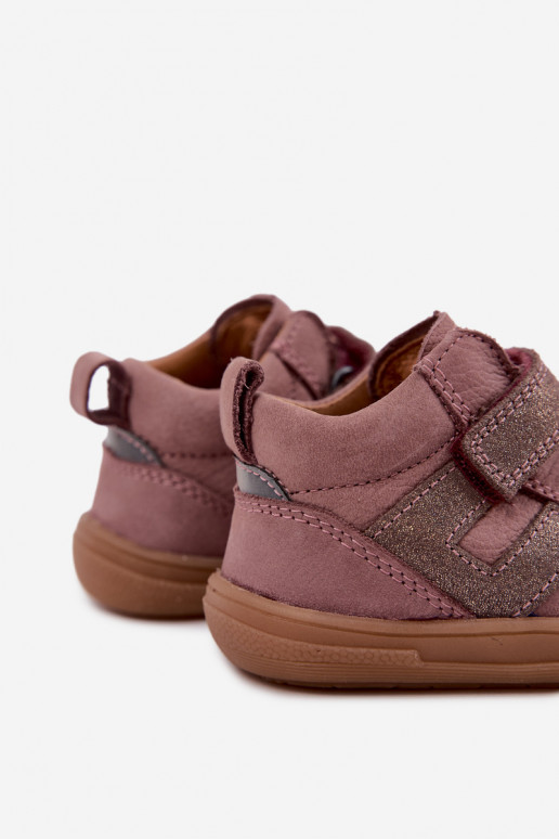 Sapatos de couro para crianças Barefoot FRODDO G2130380-3 em rosa