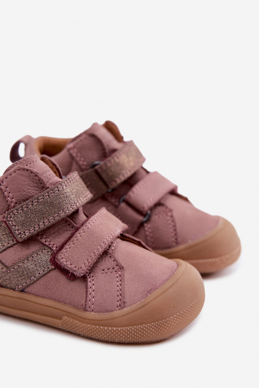 Sapatos de couro para crianças Barefoot FRODDO G2130380-3 em rosa