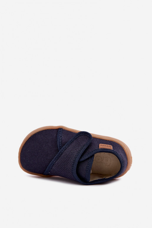 Chinelos para crianças com fechos adesivos Barefoot Froddo G1700438 em azul escuro