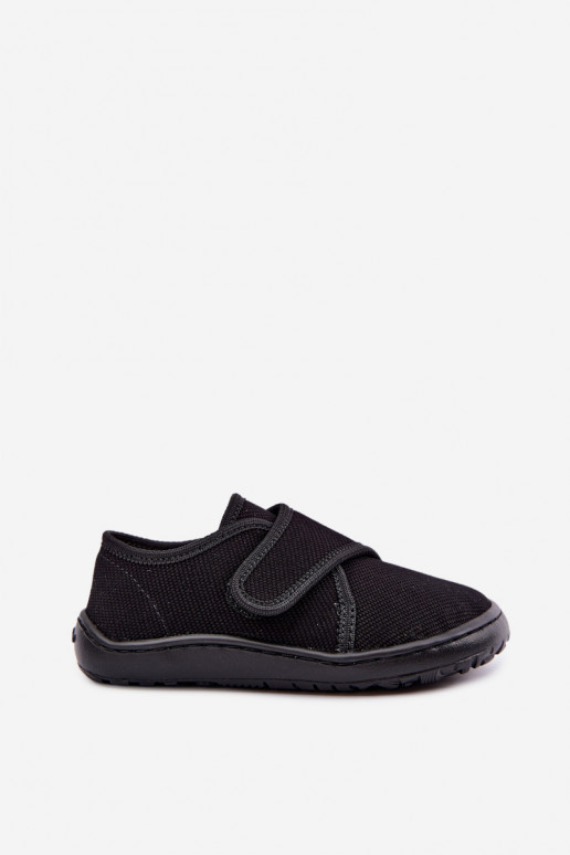 Chinelos para crianças com fechos adesivos Barefoot Froddo G1700438-15 em preto