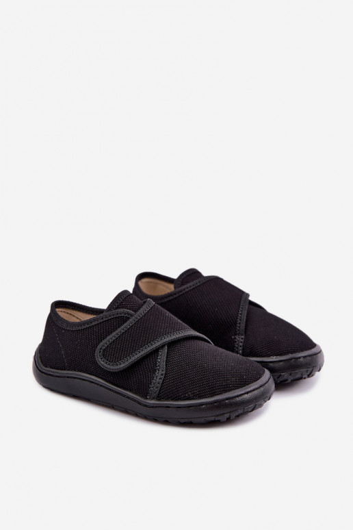 Chinelos para crianças com fechos adesivos Barefoot Froddo G1700438-15 em preto