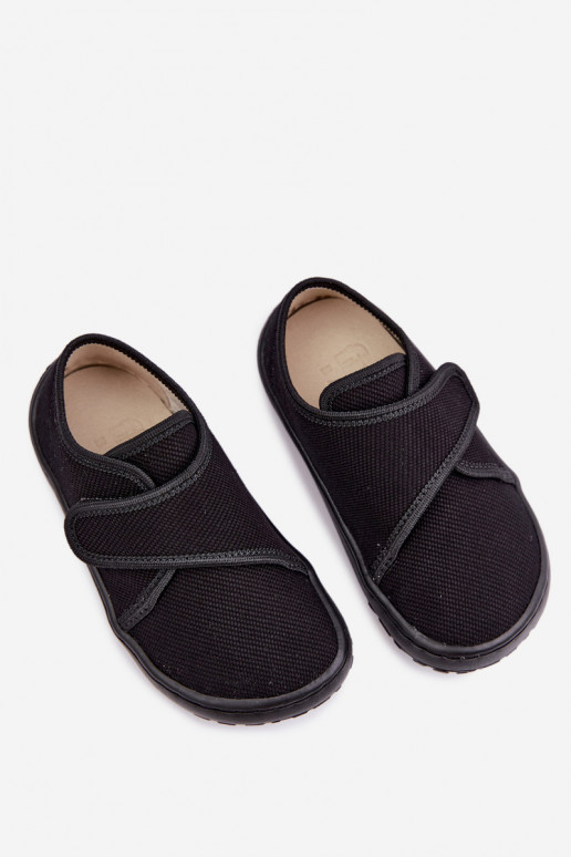 Chinelos para crianças com fechos adesivos Barefoot Froddo G1700438-15 em preto