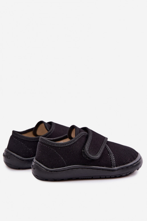 Chinelos para crianças com fechos adesivos Barefoot Froddo G1700438-15 em preto