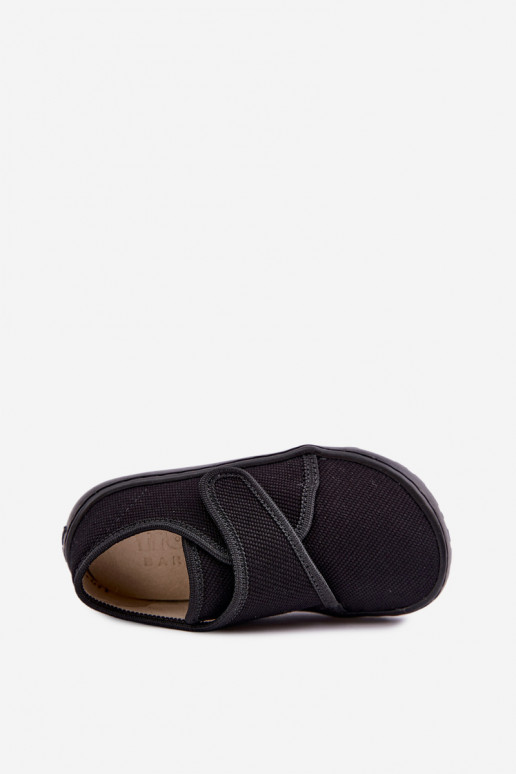 Chinelos para crianças com fechos adesivos Barefoot Froddo G1700438-15 em preto