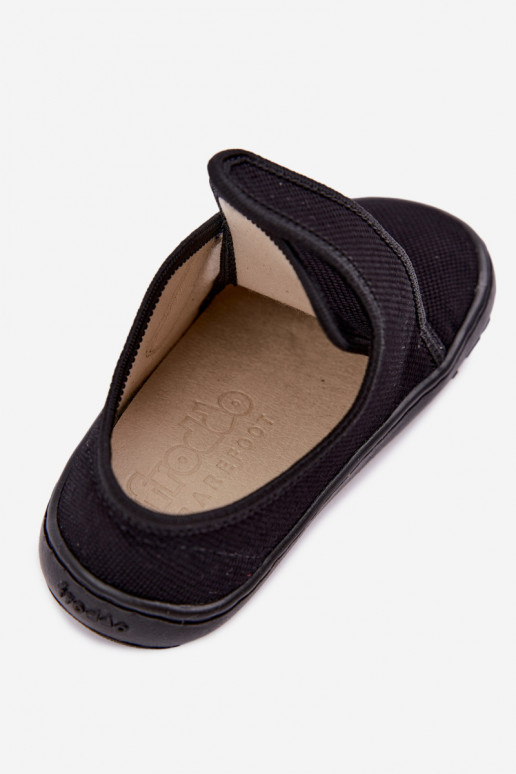 Chinelos para crianças com fechos adesivos Barefoot Froddo G1700438-15 em preto