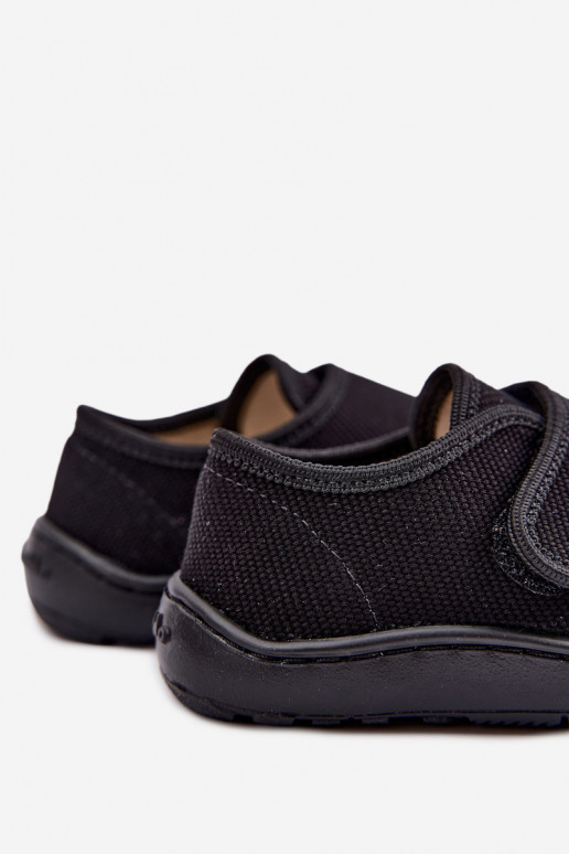 Chinelos para crianças com fechos adesivos Barefoot Froddo G1700438-15 em preto