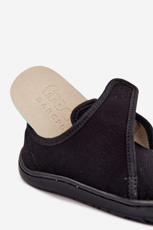Chinelos para crianças com fechos adesivos Barefoot Froddo G1700438-15 em preto