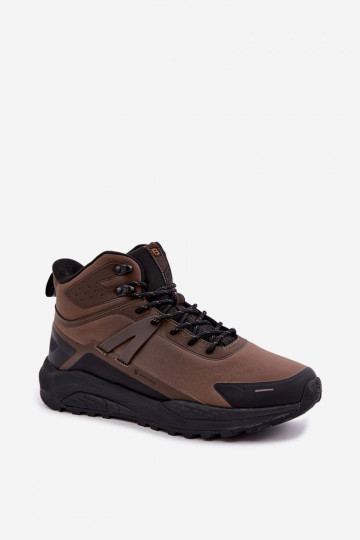 Botas de caminhada isoladas para homens impermeáveis em marrom Koby