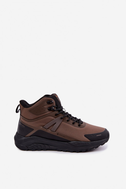 Botas de caminhada isoladas para homens impermeáveis em marrom Koby