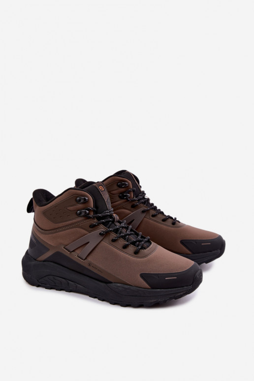 Botas de caminhada isoladas para homens impermeáveis em marrom Koby