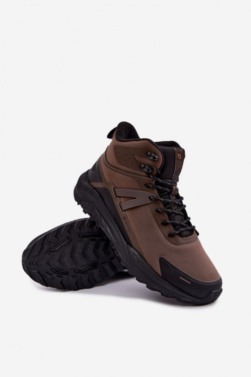 Botas de caminhada isoladas para homens impermeáveis em marrom Koby