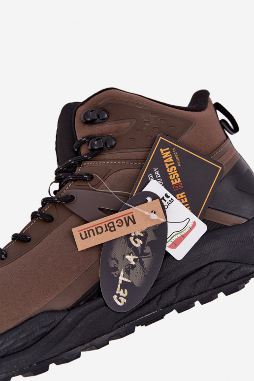 Botas de caminhada isoladas para homens impermeáveis em marrom Koby